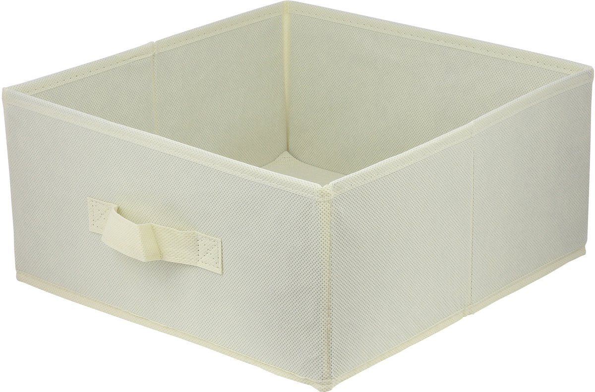 LAVITA® Opbergmand Textiel - 31x31x15 Crème - 1 stuk - Opbergbox Kast Organizer Opbergdoos - Kastlade Verdeler Voor Kleding Ondergoed Badkamer Kledingkast - Vouwdoos Stoffen Doos Opbergdozen