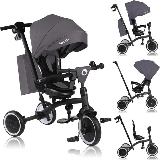 Multifunctionele Kinderwagen en Driewieler - Grijs, 111,5 x 52 x 98 cm Multifunctionele Kinderwagen en Driewieler - Grijs, 111,5 x 52 x 98 cm