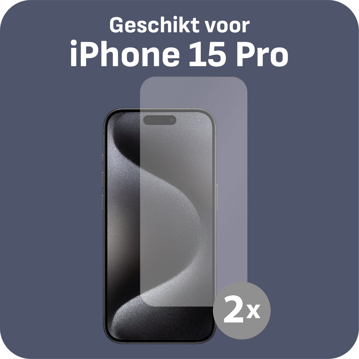 Cazy screenprotector geschikt voor iPhone 15 Pro - Screenprotector Gehard Glas - 2 Stuks