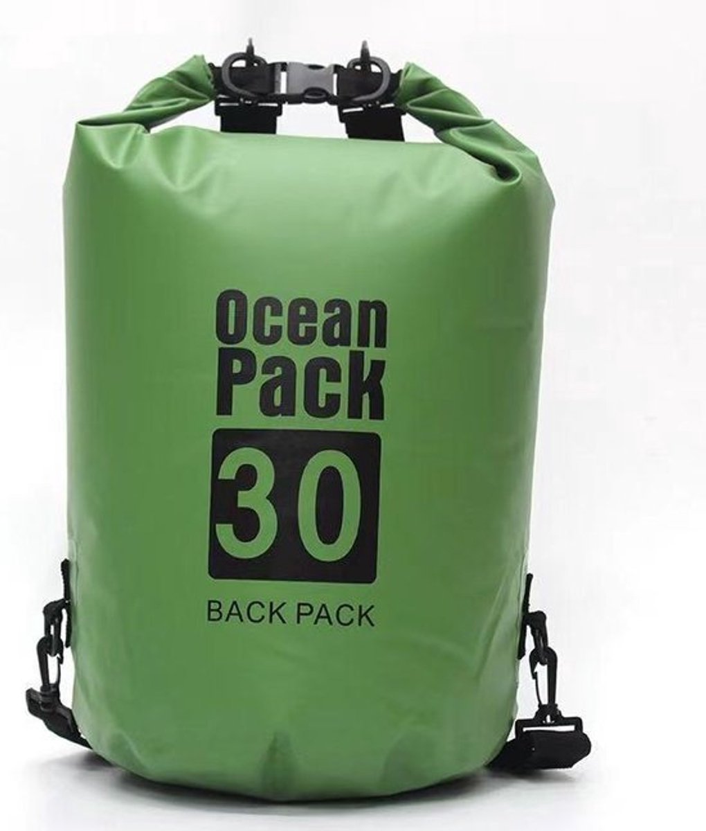 Waterdichte Tas - Dry bag - 30L - Groen - Ocean Pack - Dry Sack - Survival Outdoor Rugzak - Drybags - Boottas - Zeiltas
