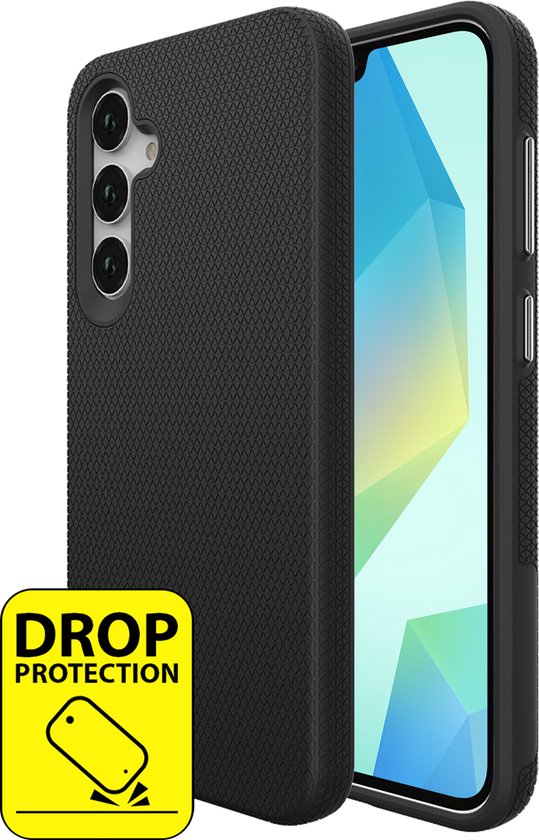Coque Cazy Rugged Texture adaptée au Samsung Galaxy A16/A26, matériau TPU et PC , texture antidérapante - Zwart