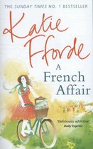 Voorzijde van 'A French Affair' met een vrouw op een fiets en de tekst 'Deliciously addictive'.