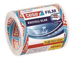 tesa 57790-00000-01 tesafilm kristall-klar Transparant (l x b) 10 m x 15 mm 3 stuk(s)