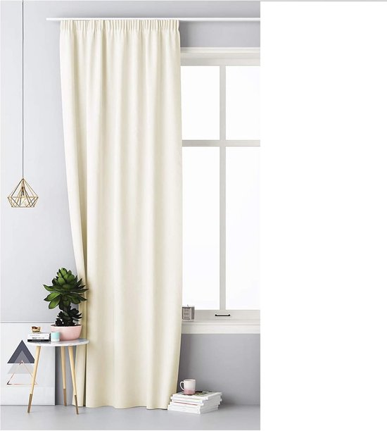 heimtexland ® Dekoschal katoen Uni ondoorzichtig gordijn plooiband gordijn modder bruin HxB 230x135 type 625