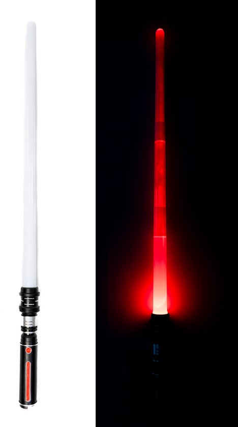 KIMU® Lightsaber 2.0 Uitschuifbaar - Lichtzwaard Space Star - Zwart Handvat Licht Zwaard LED Gekleurde Lamp Stok Lampjes Gekleurd Wars Festival