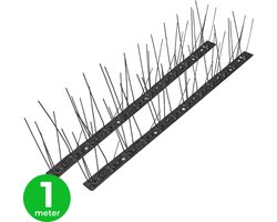 VerminBuster Duivenpinnen RVS - 1 meter - Zwart - Vogelpinnen - Duivenverjager - Vogelverschrikker - Vogelwering - Vogelverjager - Duivenwering - Kattenverjager - Anti Klim Strip