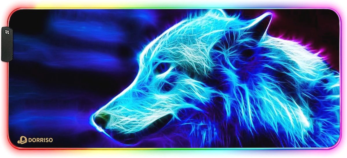 Grote RGB Gaming-Muismat met 12 Verlichtingsmodi - XXL Antislip Muismat voor PC en Laptop