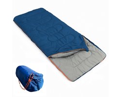 Zomerslaapzak Envelopmodel 190x80 cm – Comforttemperatuur 10°C – Lichtgewicht & Compact – Blauw – Ideaal voor Camping & Vakantie