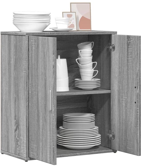 Buffet vidaXL - Commodes - Armoire de rangement - Armoire murale - Buffet 60 x 31 x 70 cm Bois traité Gris Sonoma