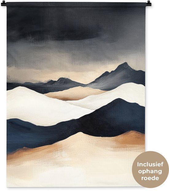 Tapisserie murale 90x120 cm - Montagnes - Bleu foncé - Paysage - Tapisserie - Tapisseries