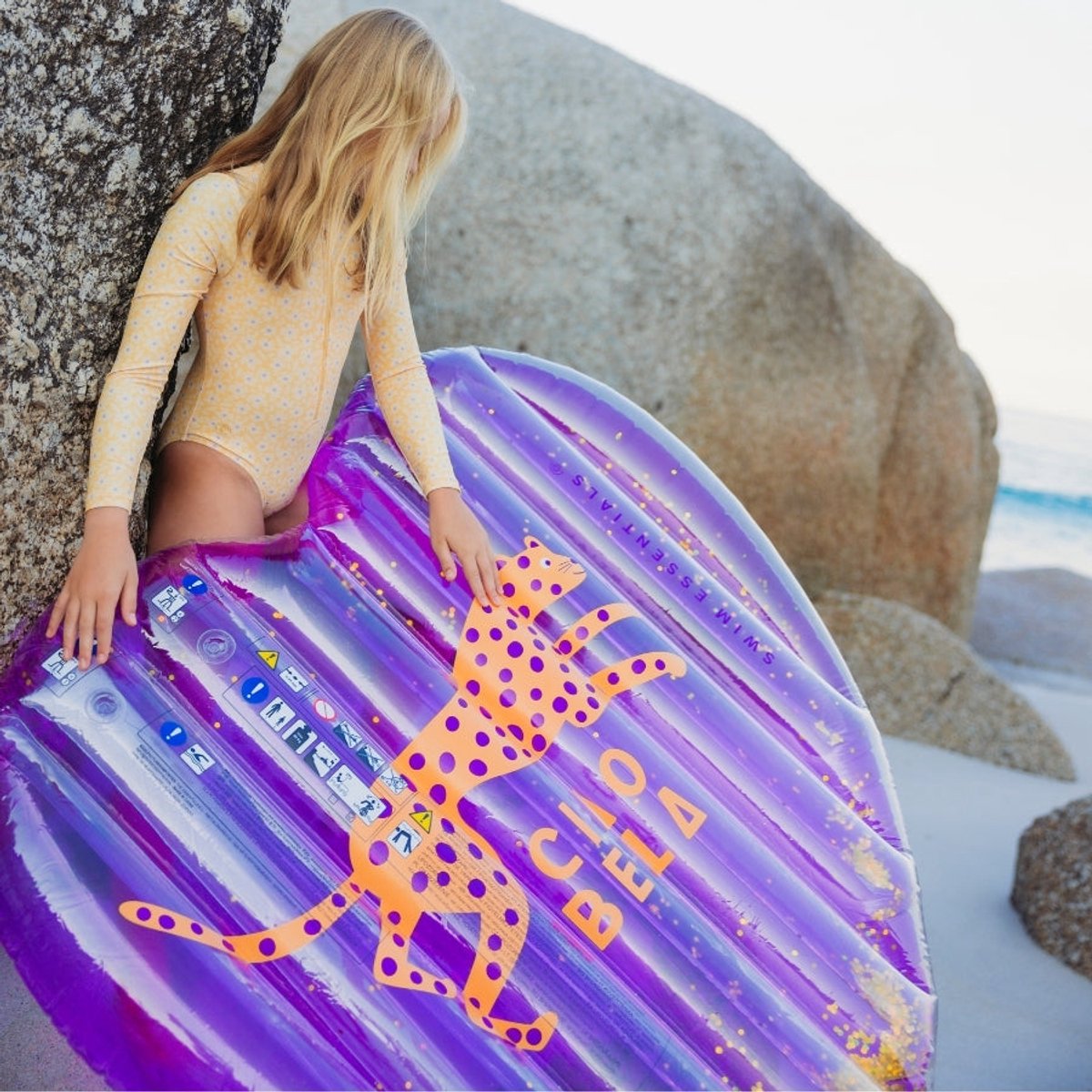 Swim Essentials UV Badpak Meisjes Met Lange Mouwen - Geel - Florish — afbeelding 5