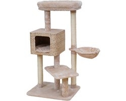 Ebi Bogota Krabpaal - Kattenboom met Sisal en Pluche - 58x48x114cm - Beige