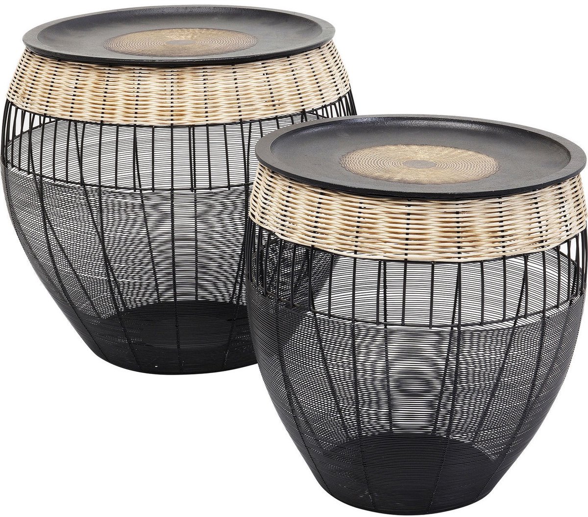 Kare Bijzettafel African Drums set van 2