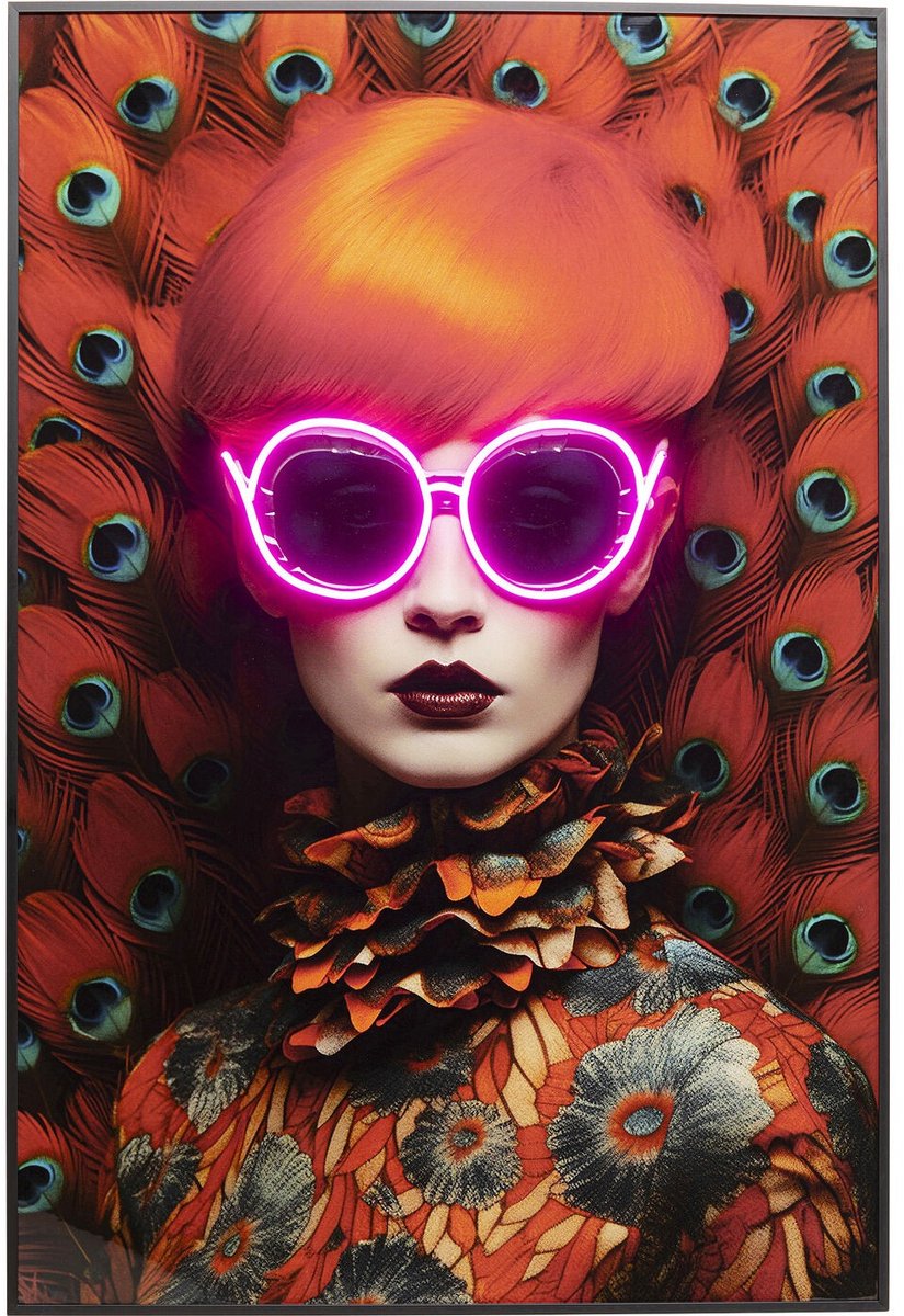 Schilderij LED Fancy Red Lady 80x120cm Kare Design