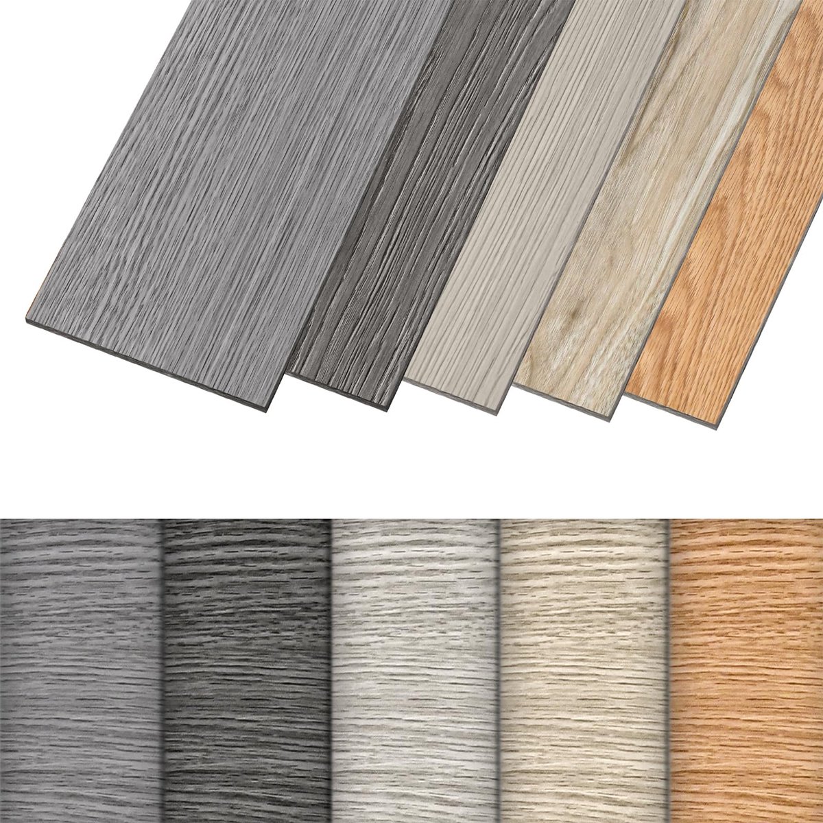 NAIZY PVC vloeren Zelfklevende 18 stuks lijm tegels vinyl vloer Waterdichte anti-slip selecteerbare laminaat vloeren, voor keuken woonkamer badkamer (W38, 2.5㎡)