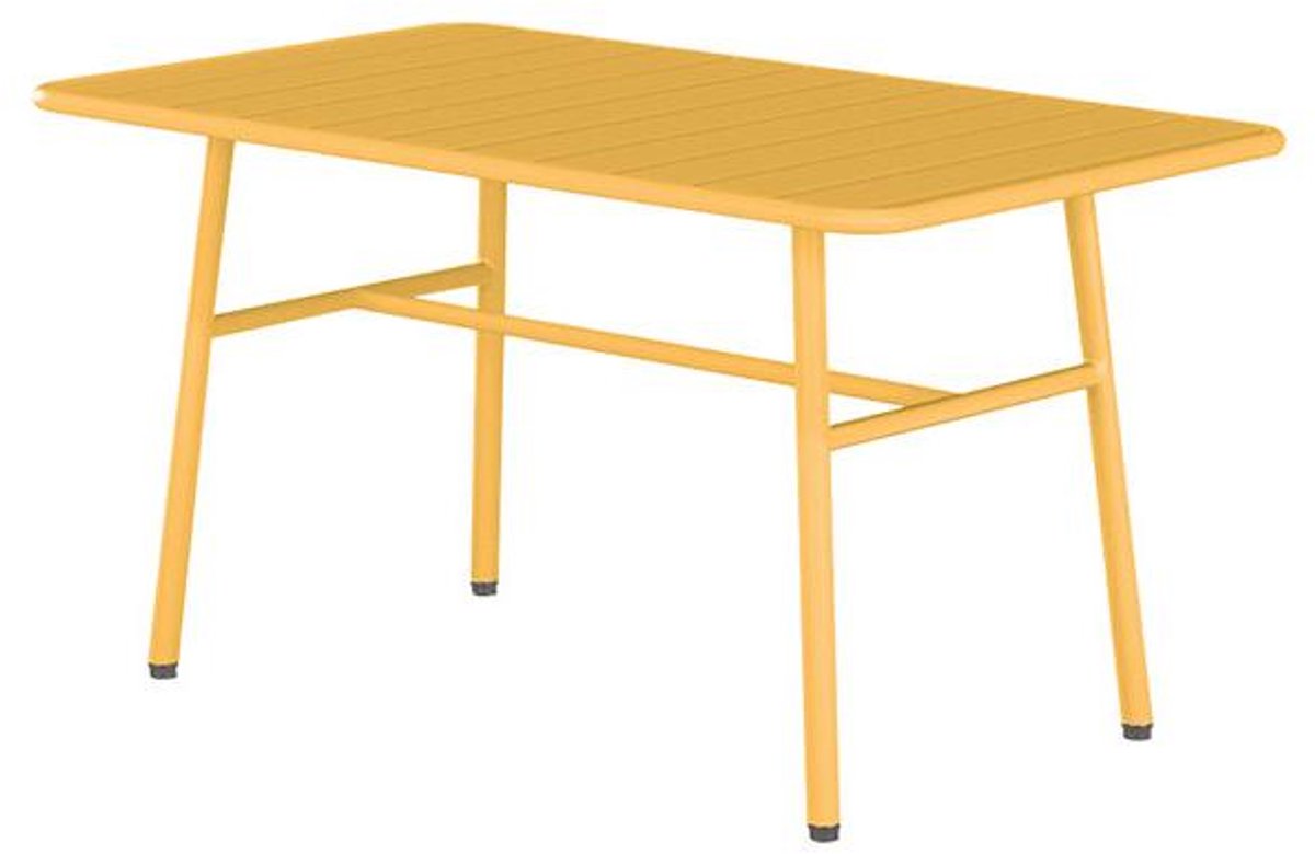 Vente-unique Metalen tuintafel - Mosterdgeel - MIRMANDE van MYLIA L 89 cm x H 47 cm x D 50 cm