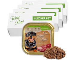 44 x 150 g Lecker.Pet® Gino's Feine Paté Rijk aan Rundvlees Nat hondenvoer Volledig hondenvoer
