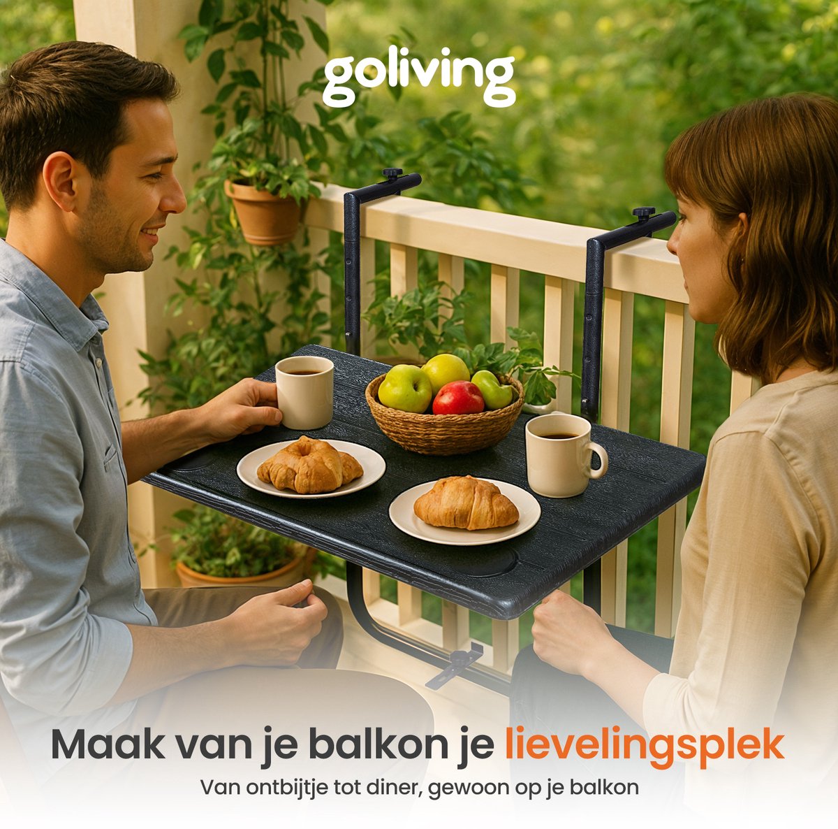 Goliving inklapbare balkontafel 60 x 40 cm thumbnail 3
