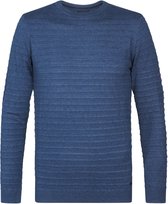 Petrol Industries - Heren Gebreide Trui met Structuur Thornewood - Blauw - Maat XXXL