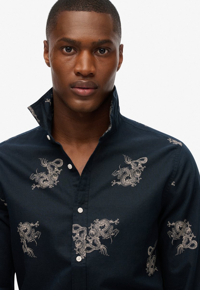 Superdry Beach overhemd met lange mouwen Heren Lange mouwen shirts Marineblauw