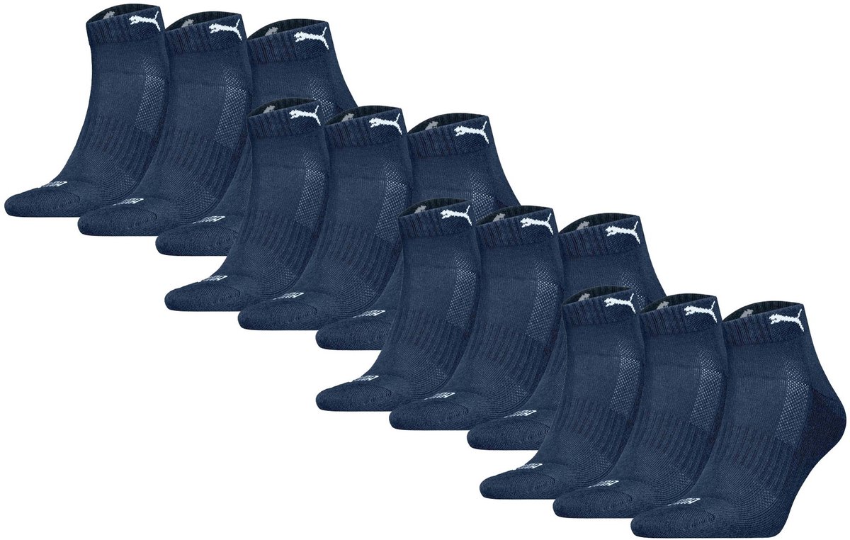 Puma Sokken Cushioned Quarter 12P Verpakking van 12 Blauw