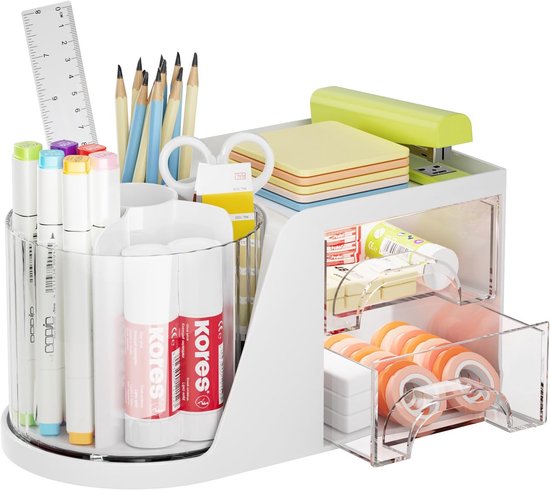 Bamboe Bureau Organizer 360° Draaibaar - Voor Pennen, Pencils En Kunstbenodigdheden