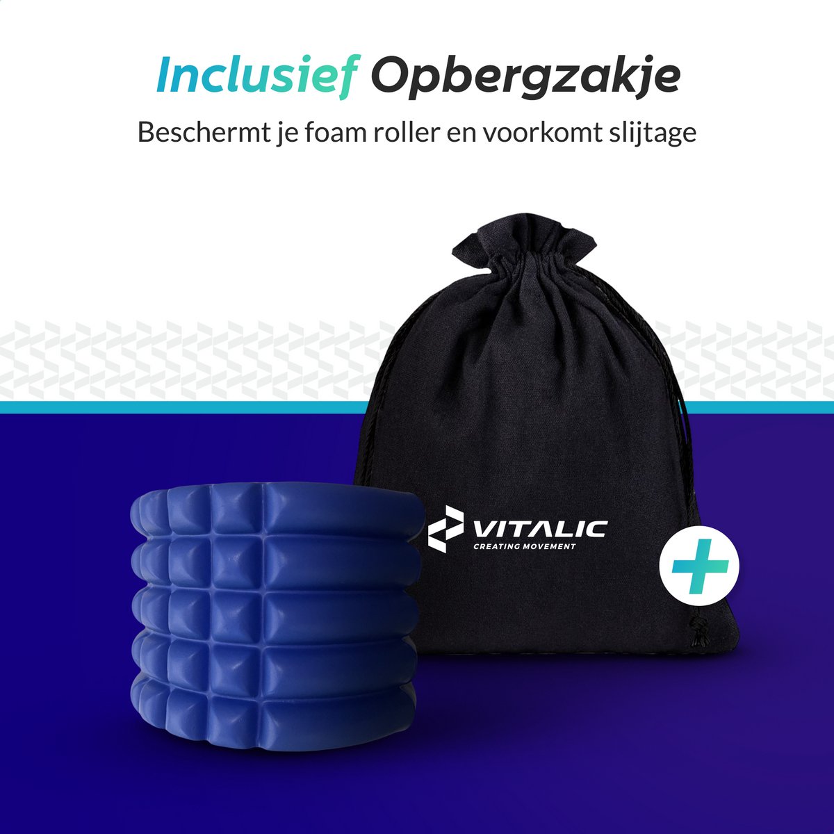 Vitalic 14cm MINI Foam roller met FYSIOlab trainingsschema thumbnail 5