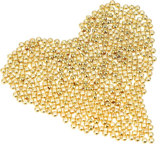 200 stuks 2 mm gouden knijpkralen voor armbanden - Afstandskralen koperen ronde kralen voor DIY sieraden maken