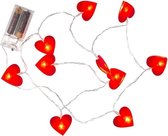 Valentijn - Rode hartjes lichtsnoer 120 cm