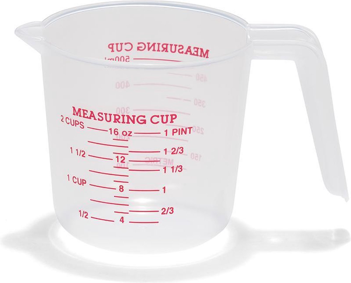 Patisse Maatbeker 0,5 Liter Kunststof Transparant/rood