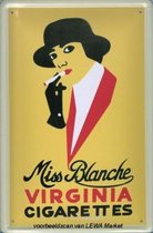 Miss Blanche Virginia Cigarettes - Metalen reclamebord - Wandbordje 15x10 cm