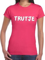 Trutje tekst t-shirt roze voor dames L