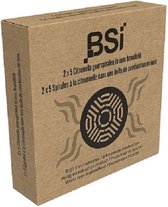 BSI - Citronella Geurspiraal met bijhorend inox brandblik - Anti-Muggen citronella wierook - Veilig en natuurlijk - Duurtijd van 6 uur