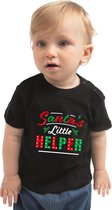 Santas little helper / Het hulpje van de Kerstman Kerst t-shirt - zwart - babys - Kerstkleding / Kerst outfit 74 (5-9 maanden)