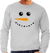 Sneeuwpop foute Kersttrui - lichtgrijs - heren - Kerstsweaters / Kerst outfit S