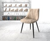 Gestoffeerde-stoel Elda-flex 4-poot conisch zwart beige vintage
