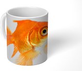 Mok - Koffiemok - Goudvis - Wit - Zwemmen - Mokken - 350 ML - Beker - Koffiemokken - Theemok