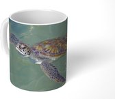 Mok - Schildpad zwemt in het water - 350 ML - Beker