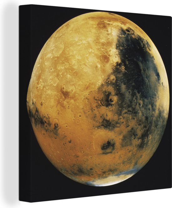 Canvas Schilderij Beige gekleurde planeet Mars - 90x90 cm - Wanddecoratie