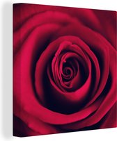 Toile Peinture Roses - Rouge - Détail - 50x50 cm - Décoration murale