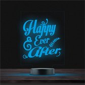Led Lamp Met Gravering - RGB 7 Kleuren - Happy Ever After