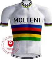 Retro Wielershirt Molteni Regenboog  - REDTED (XXL)