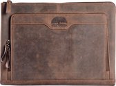 WILD WOODS 13 inch Leren Laptop Sleeve met opbergvakken - Tablettas - Buffelleer - Vintage Lichtbruin