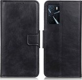 OPPO A16s Hoesje - Mobigear - Classy Serie - Kunstlederen Bookcase - Zwart - Hoesje Geschikt Voor OPPO A16s