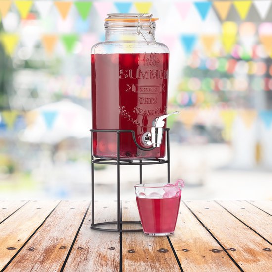 Drankdispenser SucceBuy Drankdispenser Van 19 L, Serveer Voor Feestdranken Plastic Kraantje En Deksel Sap Thee Water Restaurants En Hotels