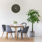 Relaxdays wandklok zwart goud - 45 cm keukenklok - analoge klok woonkamer - ronde muurklok