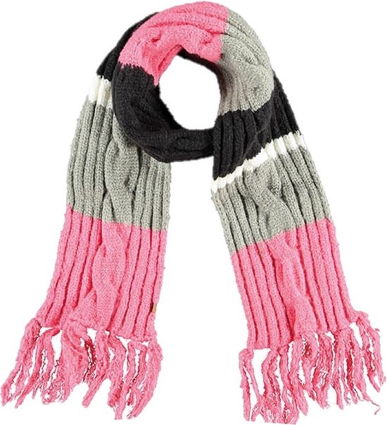 Luxe bordeaux roze/grijze gebreide sjaal voor kinderen - Winteraccessoires - Winterkleding/buitenkleding accessoires voor kinderen
