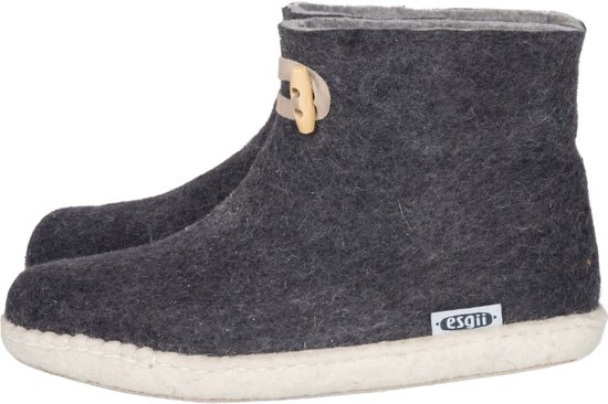 Vilten damesslof High Boots grey Colour:Donkergrijs/ Lichtgrijs Size:40