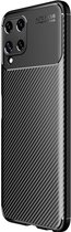 Samsung Galaxy M22/A22 4G Hoesje Siliconen Carbon TPU Back Cover Zwart