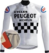 Retro Wielershirt lange mouwen Peugeot Wit - REDTED (XXL)